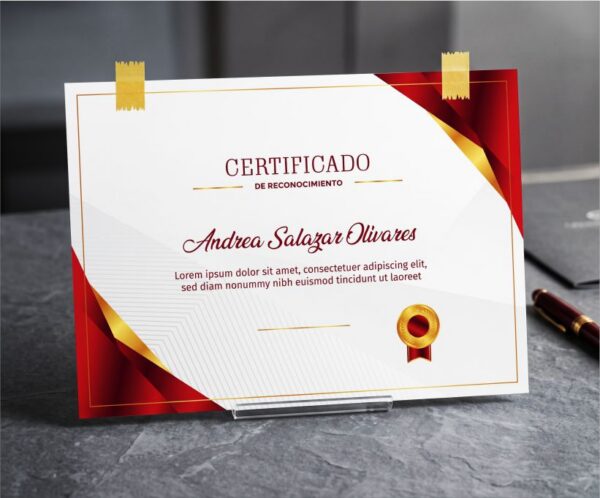 Impresión de diplomas corporativos y certificados de capacitación en papel opalina y texturado para empresas en Calama.